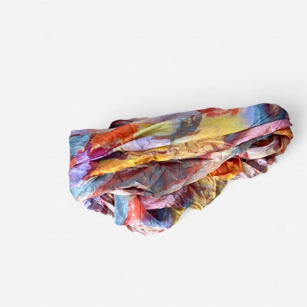 Multicolor Abstract Pattern Rectangle Scarf Lightweight Women's Accessory - Picture 2 of 2